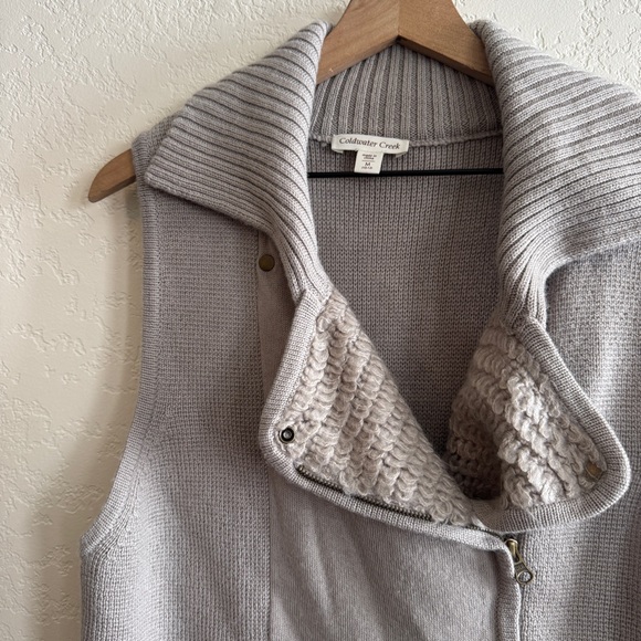 Coldwater Creek Light Gray Cowl Neck Sweater Vest - Picture 3 of 5